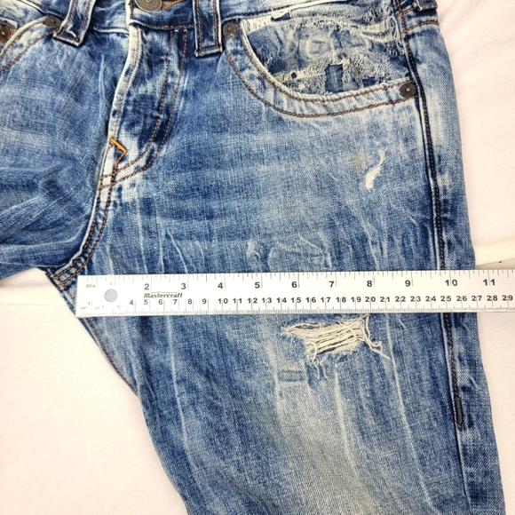 True Religion Mens Rocco Jeans Relaxed Skinny Distressed Size 29 - Picture 14 of 16